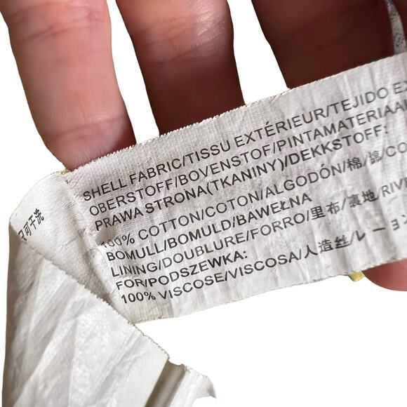 J.O.A. Yellow Floral Balloon Sleeve Off The Shoulder Mini Dress XS - Picture 11 of 14